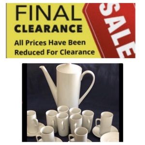 Expresso Set (service for 10) Vintage White Porcelain